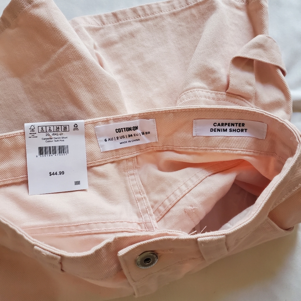 COTTONON Pink Carpenter Denim Shorts - Picture 4 of 4